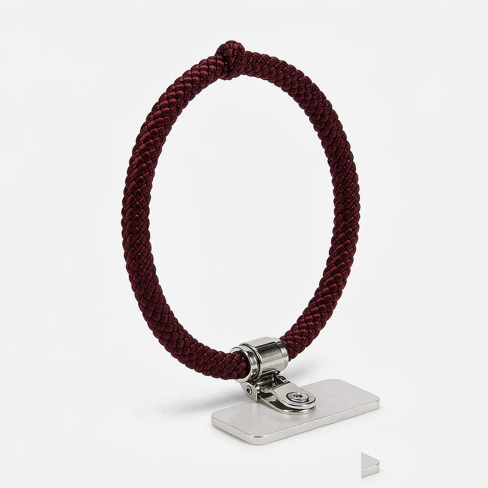 Burgundy Braided Finger Ring